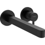 Hansgrohe Finoris 1-grebs vægmonteret håndvaskarmatur i mat sort med 228 mm tud og rund roset.
