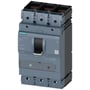 Siemens 3-polet maksimalafbryder 3VA1 Frame 400 med 36kA brydeevne, vist med betjeningshåndtag og numererede terminaler.