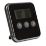 Bagside af Nordic Quality digitalt stegetermometer, der viser batterirum, CE-mærkning og funktioner som COOK og OFF.