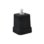 Tecnosystemi Tekno 150 vibrationsdæmpende gummifod med M8 bolt og granulatstruktur i sort genbrugsgummi.