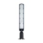 SpectrumLED sort skumrings LED-gadelampe på 50 W set lige forfra med lysfelt, LED-linser og monteringsfod.