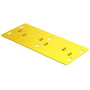Schneider Electric bundplade 200x1 mm, RAL1023 gul, set fra en skrå vinkel med fokus på dens flade design og formål.