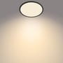 Philips myLiving Super Slim loftlampe i sort med en diameter på 300 mm, der udsender varmt hvidt lys på 2700K.