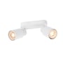 SLV PURI CW hvid væg- og loftlampe med to justerbare spotlamper på en hvid baggrund.