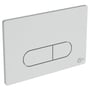 Ideal Standard OLEAS pneumatisk kontrolplade i børstet krom med dobbeltskyl knapper, 234x8.5x154 mm.