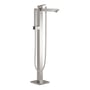 Grohe Eurocube gulvmonteret etgrebs karsøjle med 298 mm tud og håndbruser i stålfinish.