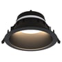 Ansell Lighting Comfort Downlight ACOM1/1/DD3 med sort frontring og indbygget lyskilde på hvid baggrund.