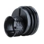 Wavin X-Stream PP-reduktion DN300 x 250 i sort polypropylen, uden gummiringe, SN8. Viser den ribbede overflade og Wavin logo.