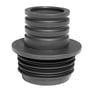Purus kombinippel i TPE gummi til 50/40-40/32 mm rør, viser den ribbede overflade og flade flange.