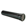 Golan Pipe Systems Quiet lyddæmpende afløbsrør på 75 mm diameter og 250 mm længde, fremstillet i sort PP-MD med grøn stribe.