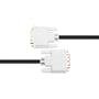 Deltaco DVI-D Dual Link-kabel i sort med hvide stik set fra siden, hvor kablet strækker sig til begge sider.