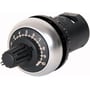 Eaton Potentiometer M22-R10K i sort med 10k ohm modstand og tydelig 0-10 skalering på fronten.