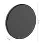 Målskitse af SpectrumLED 9 W sort rund væglampe med diameter på 120 mm og dybde på 47 mm.