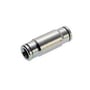 Norgren lige PUSH-IN samler i forniklet messing med 10 mm udvendig slangediameter og en kompakt, korrosionsbestandig finish.