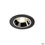 SLV NUMINOS S indbygningsspot i sort aluminium med reflekterende inderside og integreret 4000K LED-lys.