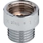 Forkromet Viega-haneforlænger i rødgods med indvendigt og udvendigt G ⅜″-gevind, 30 mm lang.