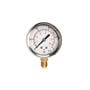 Detalje af manometer med 63 mm diameter, 1/4" messingstud og trykvisning op til 16 bar, fyldt med glycerin.
