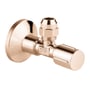 Grohe vinkelventil i Warm Sunset finish med 1/2" vægtilslutning og 3/8" udløb, med ergonomisk metalhåndtag og vægrosette.