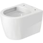 Duravit ME Compact vægmonteret toilet i mat hvid med rimless design og HygieneGlaze Plus for øget hygiejne og nem rengøring.