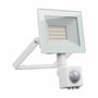 SpectrumLED 20 W LED-projektør med sensor set skråt forfra, med hvidt hus, glasfront og justerbart beslag.