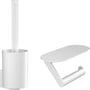 Hansgrohe WallStoris sæt i mat hvid med toiletpapirholder og WC-børsteholder, fremstillet af gennemfarvet plast.