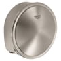 Grohe Talentofill montagesæt i Supersteel finish, ø91mm, komplet med rosette og synlig Grohe logo. Passer til karpåfyldningsløsninger.