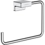 Hansgrohe AddStoris håndklædering i krom, fremstillet af blank metal og klar til vægmontering på en hvid baggrund.