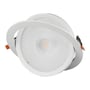 V-Tac 30W LED spotlight med hvid, drejelig ramme, der viser den indbyggede lyskilde og orange monteringsclips.