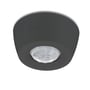 Philips Lighting trådløs udendørs park.sensor LCN4150/05 i sort plast med PIR- og dagslyssensor. Den har Interact Ready-funktioner og er monteret på en hvid baggrund.