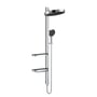 Hansgrohe Showerpipe 360 1jet til indbygning, forkromet, med hovedbruser, håndbruser og to hylder i sikkerhedsglas.