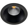 SG Armaturen Junistar Soft LED downlight i sort aluminium med et varmt hvidt lys og 42 graders spredningsvinkel, isoleret.