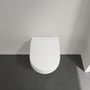 Villeroy & Boch 4687 væghængt toilet set ovenfra med hvidt, lukket toiletsæde og afrundet front.