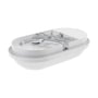 Bagsiden af den ovale Technic LED-lampe fra SpectrumLED med synlig monteringsplade og ledninger.