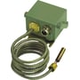Grøn Danfoss KPS81 termostat med 2 meter armeret kapillarrør og fjernføler, IP67 kapsling.