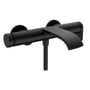 Hansgrohe Vivenis kar-/brusearmatur i mat sort med 216 mm tud og 1-grebs betjening, vist på hvid baggrund.