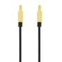 Deltaco ultratyndt HDMI-kabel på 2 meter hænger lodret med begge guldfarvede stik øverst.
