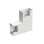 Fladvinkel WGX-S LSU fra Wibe Ladders, 130x72 mm, i hvid RAL9003/70, med monteringshuller på en neutral baggrund.