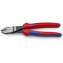 Knipex skævbider i kraftig udførelse på 200 mm med røde og blå håndtag samt præcisionsskær.