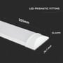 Måltegning af V-TAC LED-armaturet med længde på 300 mm samt bredde og højde angivet ved enden.