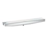 Hansgrohe slangeudtag Porter i forkromet metal med hylde af sikkerhedsglas og integreret holderfunktion.