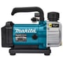 Makita 18V vakuumpumpe DVP180Z i turkis og grå med sort håndtag og sort base, vist fra siden.