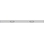 Ironside retteskinne i aluminium set lige forfra med tydelige håndtag og grønne libeller langs profilen.