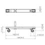Teknisk tegning af Vogels PFT 8920 Connect-it video wall trolley base med alle dimensioner vist.