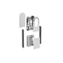Schneider Electric Metal kit Pro AC til jordmontering, vist som adskilte dele med ramme, monteringsplade og paneler.