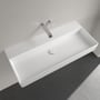Villeroy & Boch Memento 2.0 vask i hvid keramik, 100 cm bred, med minimalistisk firkantet design og vægmontering.