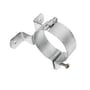 Nærbillede af galvaniseret hængselsstift til træ, Ø76 x 32/2 mm, der fremhæver samlingerne og skruen på en mørk baggrund.