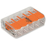 WAGO Serie 221 – Skrueløs samlemuffe med 5 stk huller for 0,2 til 4 mm² ledning, transparent