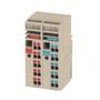 Weidmüller push-in distributionsblok, beige med 10mm² forsyning (rød/blå) og 10x 2.5mm² tilslutninger, 800V/48A.