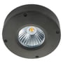 SG Armaturen Callisto LED loftarmatur i grafitfarvet, pulverlakeret aluminium med en diameter på 110 mm og en højde på 35 mm.