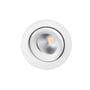 SG Armaturen Junistar Lux downlight i hvid med 7W, 2700K og 540 lumen, der viser vippefunktion.